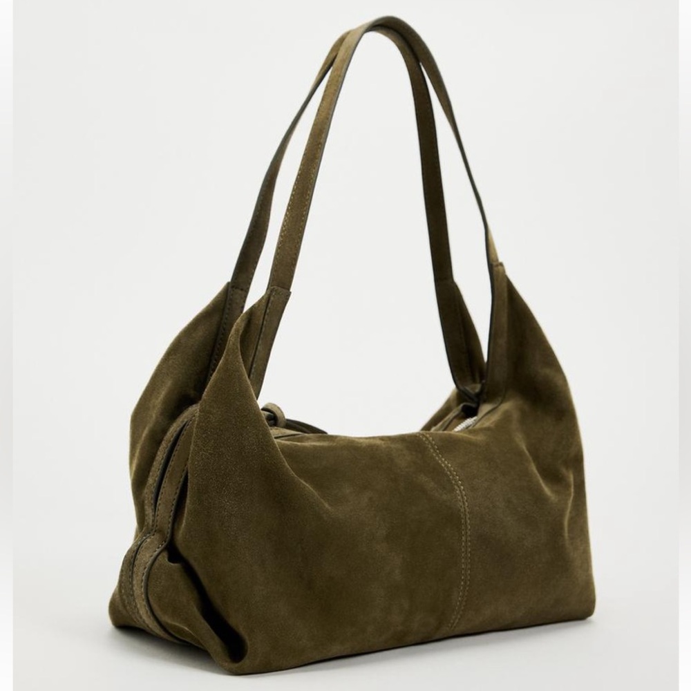 Olive Suede shoulder bag